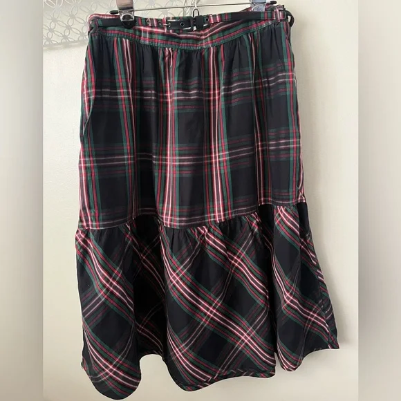 Free Assembly Plaid Midi Skirt size 14 - Picture 2 of 2